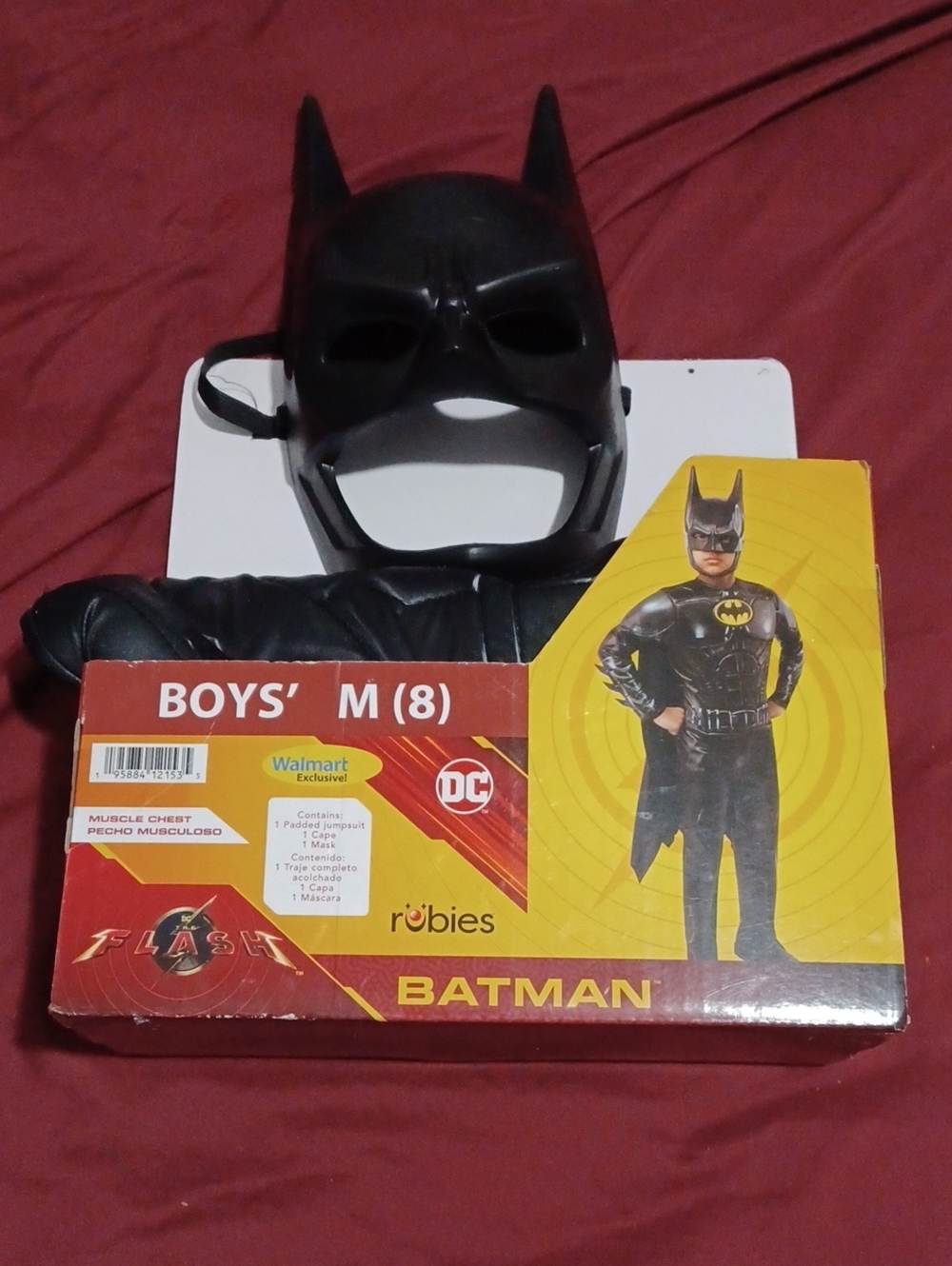 Batman Kids Black Costume with Mask Size Medium 8